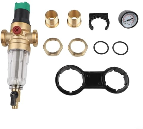 Regolatore di pressione dell'acqua con filtro di controlavaggio integrato e manometro per sistemi domestici DN15 DN20 DN25 (DN25)