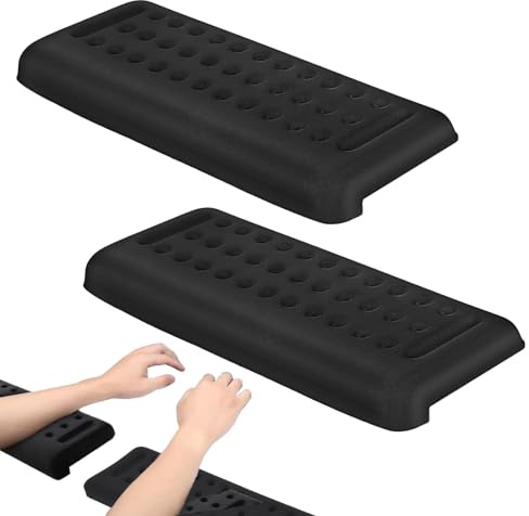 CAAGGMM Armauflage Schreibtisch, 2 Stück 30 x 10cm L förmige Ellenbogenauflage für Schreibtisch, Abnehmbar Wrist Rest Ellbogen Rmauflage, Tastatur Handauflage, für Büros und Wohnungen, Schwarz