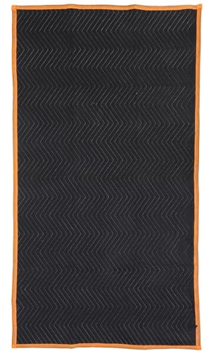 Luxshiny Coperta da Trasloco Trapuntata Nera Rifiniture Arancioni, Imbottitura Leggera e Resistente, Dimensioni Grandi per Protezione Mobili in Spedizioni e Trasporti
