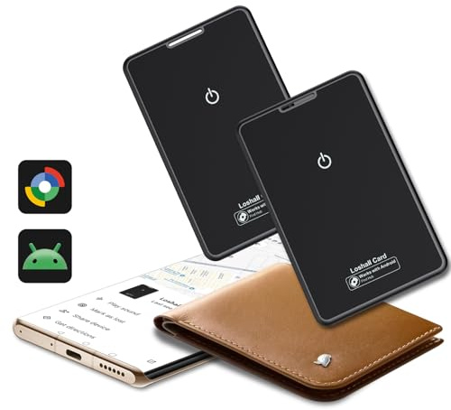Android Wallet Tracker Karte 2er Pack, Ultradünn Smart Finder Card Tag Kompatibel mit Google Find Hub (Android NUR), IP68 Wasserdicht Schlüsselfinder für Geldbörse, Koffer, Gepäck