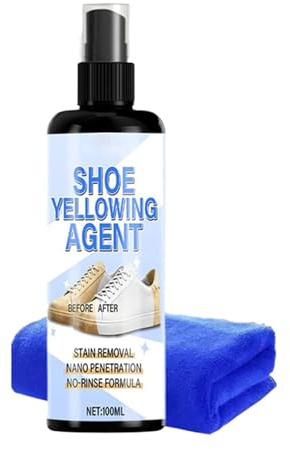 Yellowing Sneakers Cleaner – Long-Lasting Stain Remover – Anti-Yellowing Shoe Cleaner Spray | for Women Men Elderly Students Housewives Home Dormitory Travel Bath