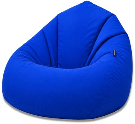 BuBiBag Sitzsack XXL Bodenkissen für Erwachsene & Kinder - Geeignet für Gaming oder Entspannen - Indoor wie Outdoor da er Wasserfest ist - mit EPS Perlen (Blau, XXL)