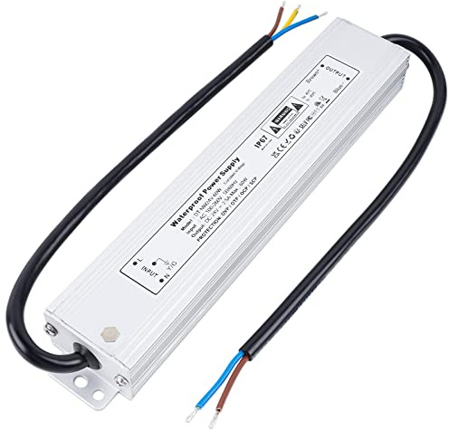 VARICART IP67 Wasserdichter LED Transformer 24V 60W 2,5A, Ultra Dünn Konstantspannung LED Driver Netzteil, AC 230V auf DC 24V Adapter