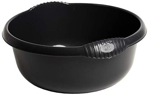 Galleries Plastic Colorful Washing Up Bowl Round Shape 28,32,36 cm Plastic Bowls Kitchen Basin Sink (Darkish Grey, 36 CM)