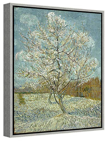 Wieco Art Van Gogh Kunstdruck auf Leinwand, Motiv: The Pink Peach Tree von Modern Landscapes, klassische Bilder auf Leinwand, Wandkunst für Heimdekorationen VAN-0012-3040UK-SF