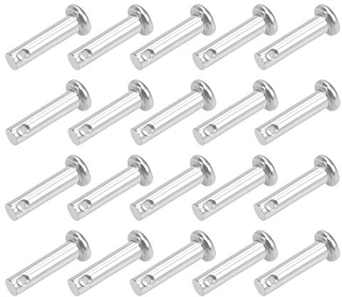sourcing map 20 Stück Steckbolzen Gabelbolzen Einlochmontage Splintstift Flachkopf 5mm X 20mm rostfrei Stahl Link Scharnierstift
