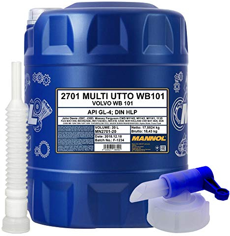 20 Liter, MANNOL UTTO WB 101 Traktor HYDRAULIKÖL + HAHN + Schlauch