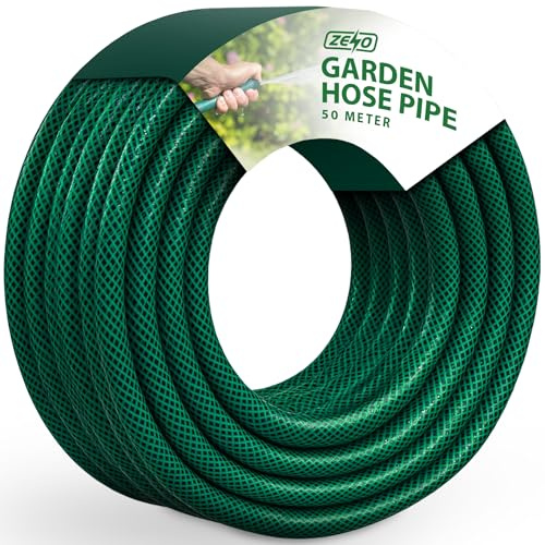 ZENO Garden Hose Pipe | Reinforced Hosepipe | Premium 3 Solid Layer Construction | Suitable for All Garden Needs | Great for Cleaning Cars Or Patios (50 Metres)