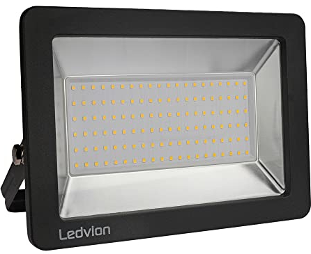 Ledvion LED Strahler, 100 Watt LED Fluter, 4000K Scheinwerfer, 12000 Lumen Arbeitsbeleuchtung, Außenstrahler IP65 Wasserdicht, Flutlicht mit Schnellanschluss