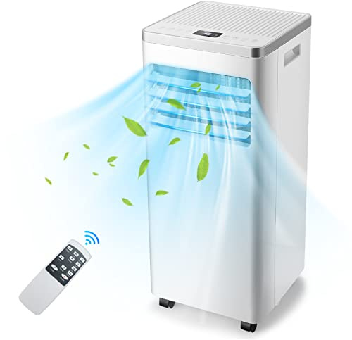 TANGZON Portable Air Conditioner 7000/9000 BTU, 4-in-1 Mobile AC Unit, Dehumidifier, 2 Speeds Cooling Fan with Sleep Mode, 24H Timer, Remote Control, Digital Display & Window Kits (7000BTU)