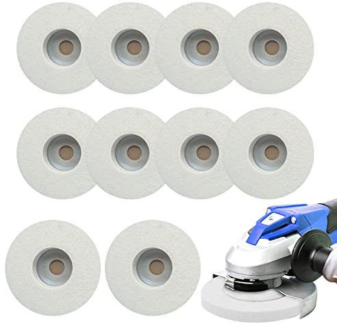PW TOOLS Wool Felt Polishing Wheel Disc, 100mm/125mm Wool Felt Polishing Pads Angle Grinder Discs, Wear-Resistant Buffing Pads for Stainless Steel Glass Metals Aluminium