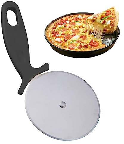 Sloane Pizzaschneider, Premium Pizzaroller aus Edelstahl mit Scharfem Schneiderad, handgehaltener Lebensmittelschneider mit Sicherheitsgriff, für Pizza, Kuchen, Waffeln und Teigkekse