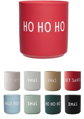 Design Letters Lieblingsbecher HO HO HO | Weihnachtstasse für Weihnachtsdeko | Weihnachten Porzellan Kaffeetassen | Weihnachtsgeschenke für Frauen, Weihnachtsgeschenke für Männer | Tassen Rot 250 Ml