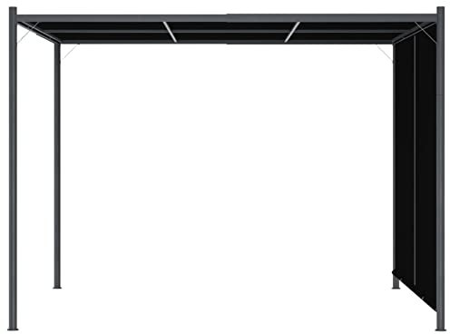Homgoday Pérgola de jardín con techo retráctil, 3 x antracita, muebles para casa, interior, exterior, salón, dormitorio