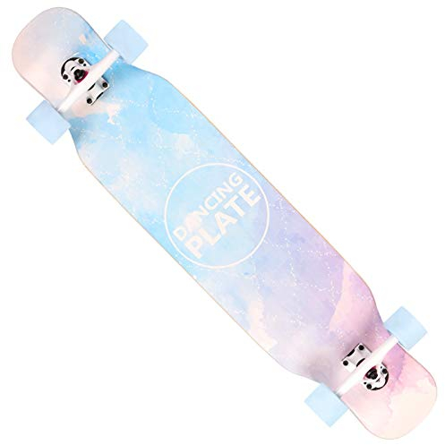 RajoNN Longboard Cruiser Skateboard Komplettes 7-Lagen-Deck 42 x8,9 Skateboard Longboards aus Ahornholz für Erwachsene Teenager Jugendliche Anfänger Mädchen Jungen, für Cruising