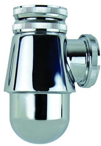 Wirquin 30724333 Siphon de lavabo à culot court Ø32 en laiton, chromé