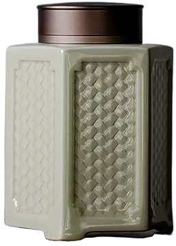 Tea Caddy,Ceramic Tea Caddy Chinese Ceramics Tea Tin Tea Storage with Airtight Lid Tea Canister for Loose Tea, Porcelain Tea Caddy