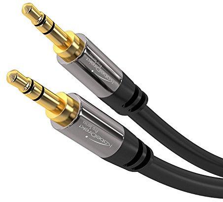 KabelDirekt – Jack Cable, 3.5mm Aux/Audio Cable – 2x 2m – Available in 0.3m to 10m – Suitable for Headphones – Mobile Phone – PC & Laptop Audio – Car – HiFi – Stereo, black