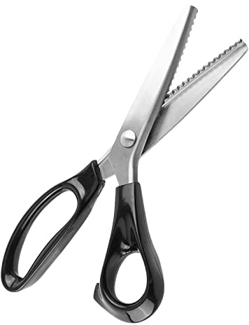 Professionelle Schneiderschere, Zackenschere, Edelstahlklingen, Bastelschere, Ideal für Stoffe, Futter, Leder und Bastelarbeiten, 3 5 7 Mm (4mm)
