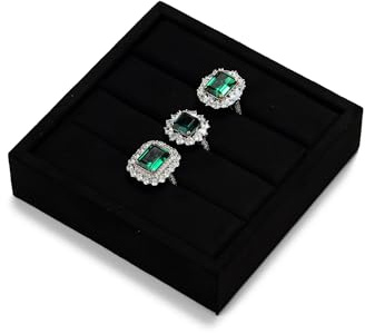 Oirlv Ring Holder Velvet Ring Display Stand Ring Organiser Tray Ring Stand for Stud Earring Ring Display and Organiser