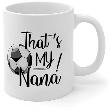 Football Nana Grandma Sports Coffee Mugs 11oz Cute Mom Grandmother Women Novelty Tea Cup Women Mothers' Day Gift Birthday Gift from Daughter Son Husband Ceramic White