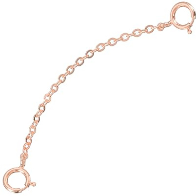 QUARKZMAN 1Stk Ketten Verlängerungen 925 Sterling Silber 50mm Verlängerungs Ketten mit Verschlüssen für Herstellen Basteln Handgemacht Rose Gold