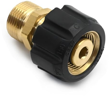 JUUDDENPARTS Brass Pressure Washer Coupler, M22 15 Mm Female Thread to M22 14 Mm Male Fitting, Robust Garden Water Pipe Hex Bushing Reducer Adapter (4500 PSI)