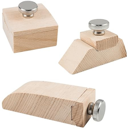 3 Piezas Tacos de Madera para Lijar, Madera de Haya Tacos de Madera para Lijar Incl Cuñas, Escuadras y Biseles, Tacos para Lijar a Mano, para Lijar y Dar Forma (3)