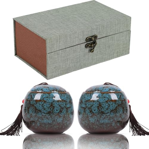 Urnas pequeñas para cenizas humanas, mini urnas conmemorativas de cerámica, con capacidad para 90 cm³ de cenizas, para cenizas humanas o de mascotas, hermosas mini urnas funerarias para compartir con