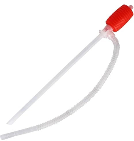 Veesper Pompa del sifone Manuale, Pompa di trasferimento del Carburante a Mano con Tubo Flessibile, Strumento di trasferimento Liquido in plastica efficiente per Benzina, Acqua e detergente