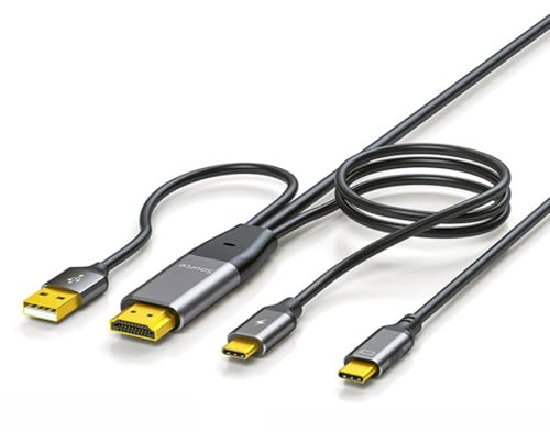 chenyang Cavo HDMI a USB C 4k@60Hz con alimentazione USB, supporta display touch per host collegato a schermo portatile/occhiali VR da 6,56 piedi/2,0 m