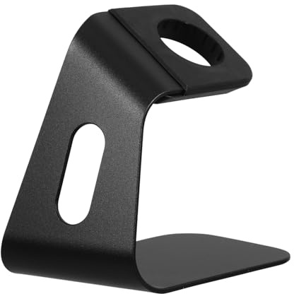 SEWACC Uhrenladestation mit Stabilem Sockel und Kabelmanagement Tisch Uhrenständer aus Kunststoff Schwarzer Desktop Halter für Smartwatch Homeoffice und Schreibtisch