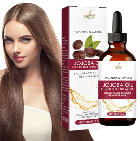 Haaröl für natürliches Wachstum, Formel mit nährendem Jojoba-Öl, stärkend für feines und schwaches Haar, feuchtigkeitsspendende Anti-Frizz-Behandlung, 30 ml, wild zur Stimulierung von Dichte und