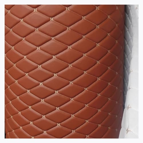 Quiltat konstläder Vinyl PVC Läderväv Vattentätt konstläderväv Quiltat läder Diamantstygn Vadderad kudde Linne Vaddering Stödklädsel För DIY-projekt(Brown,1.6X1m)