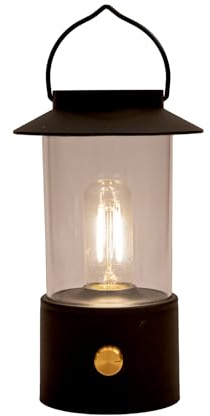 LED Tischleuchte Dimmbar - Akku - USB Laterne IP44 Outdoor - Vintage Campinglampe - Warmweiß 2700K - Tragbare Nachttischlampe Innen & Außen (Schwarz)