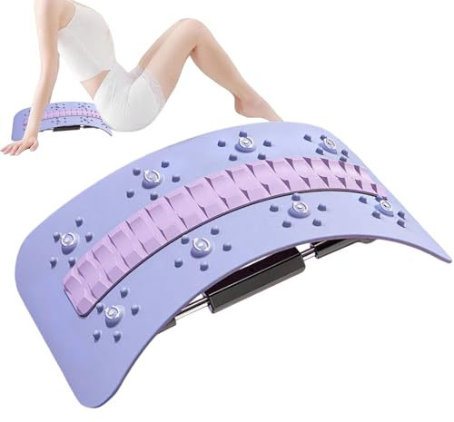 SVCEQZE Lumbalbrett, 38.5x21.5x6cm Rückenstrecker Verstellbar, Verstellbares Lumbales Rücken Dehnbrett, Dehngerät Wirbelsäulenbrett Massagegerät Für Training Gym Wohnheim Büro Wohnung Reisen