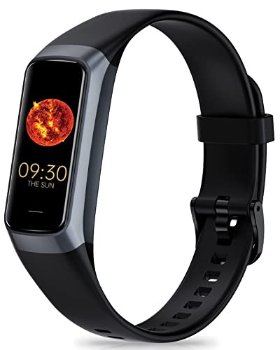 Zeacool Fitness Tracker with 24/7 Heart Rate, Blood Oxygen Blood Pressure Sleep Monitor, Activity Trackers 5 ATM Waterproof,Step Calorie Counter Pedometer Health Smart Watch for Women Men (Black)