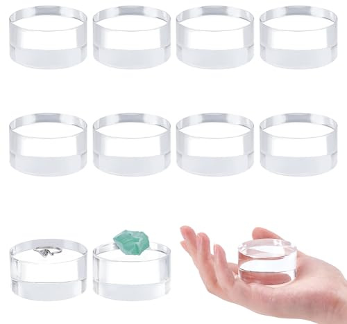 nbeads 10 Stück Runder Acryl Displayblock, Klare Polierte Blöcke Zur Präsentation von Schmuck Aus Acryl Polierte Acrylkante Basis Für Den Tisch Zur Präsentation von Sammlerstücken Figuren, 5cm