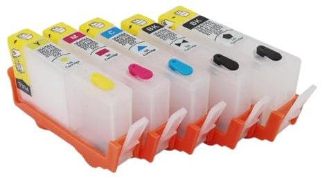 5PCS Cartridge rifillabile con chip compatibile con 564 564XL Photosmart Plus B209a B210a 3522 5510 5511 B109a