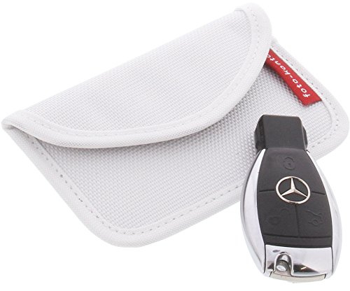 foto-kontor Strahlenschutz Tasche für Keyless Schlüssel Entry Open Go Diebstahl Schutz kein Signal L Weiß