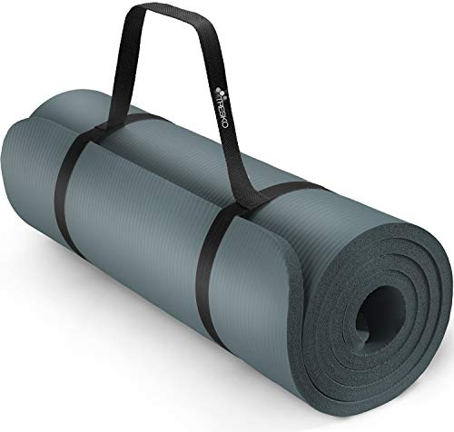 TRESKO® Yogamatte Rutschfest & Gepolstert mit Tragegurt 185x60 & 190x100 cm | Gymnastikmatte Phthalatfreie | Hautfreundliche Pilatesmatte 0,8-1,5cm hoch | Dicke Fitnessmatte Gym Yoga Matte Indoor/Outdoor