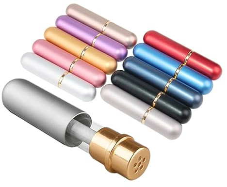 Multi-Color Aluminum Essential Oil Inhaler Tube Empty Refillable Aluminum and Glass Personal Nasal Inhalers Set with Cotton Wicks (10-pcs)