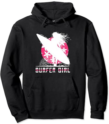 Surfer Girl Surfen Surfbrett Windsurfen Design Outfit Pullover Hoodie