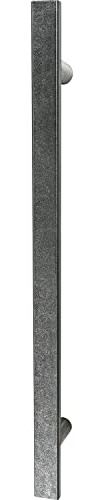 HALCÖ Stoßgriff flach, Haustürgriff Länge 1400 mm, Stangengriff für Holz- und Glastüren, Stahl verzinkt schwarz