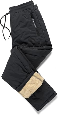 Wirltte Mens Joggers Bottoms Fleece Sweatpants Casual Warm Work Trousers Grey L