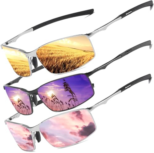 Polarised Sunglasses Mens Womens UV Protection Pilot Metal Frame | HD TAC Lens,Classic Vintage Style Ultralight Frame Shades For Driving Travel Fishing Cycling Night Vision Sun glasses