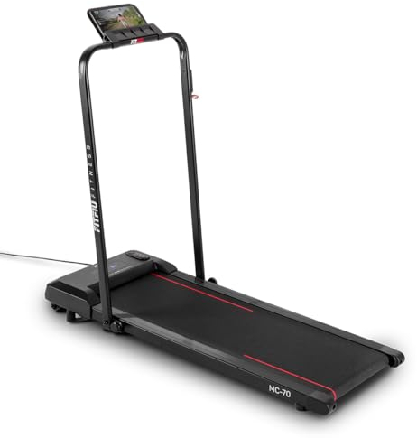 FITFIU Fitness MC-70 Laufband, faltbar, einstellbare Geschwindigkeit bis 10 km/h, Neigung, Lauffläche 38.5 x 95cm, klappbarer Lenker und LCD-Display