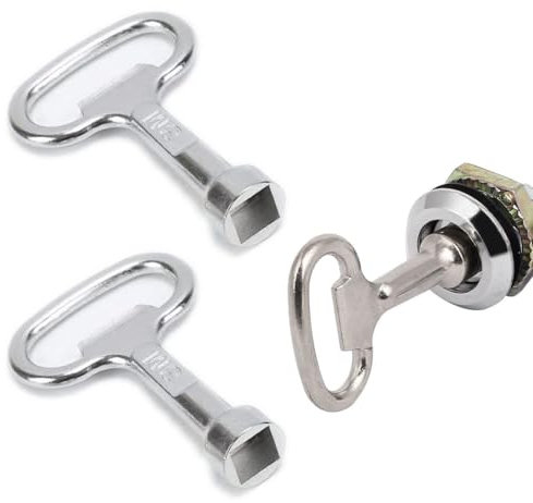 QEDBOJE 2 Pezzi Chiave Quadrata, Chiave di Sfiato, Chiave per Riscaldamento, Chiave di Sfiato per Riscaldamento per Contatore Gas-Acqua (8 mm) (Argento)