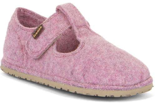 Froddo Chaussons pieds nus, pantoufles 50 % laine recyclée, semelle flexible en rose/rose Flexy Wooly, rose bonbon, 35 EU