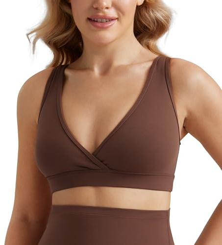 CRZ YOGA Maternidad Sostén Lactancia Escote en V | Butterluxe, Forro Doble, Soporte Ligero, sin Relleno, Yoga, Súper Suave, Espalda en U, Correas Anchas, Embarazo y Posparto